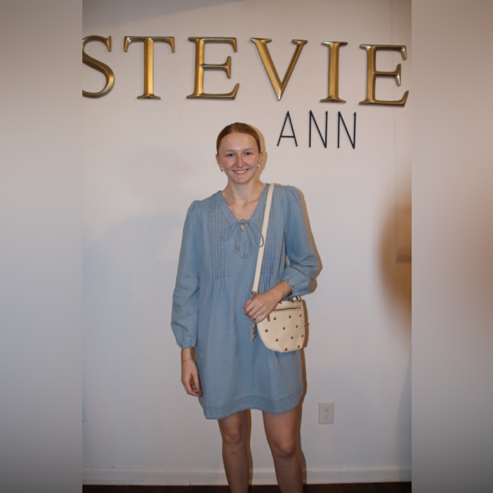 Blue Denim Long-Sleeve Dress
